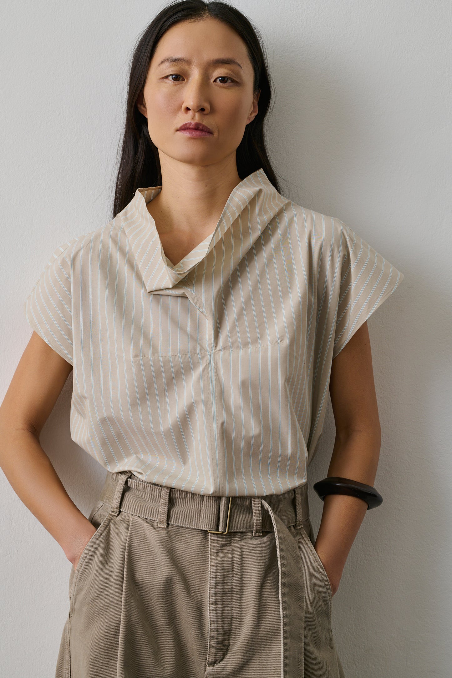 Blouse Farah - Gris/Bleu - Coton - Femme