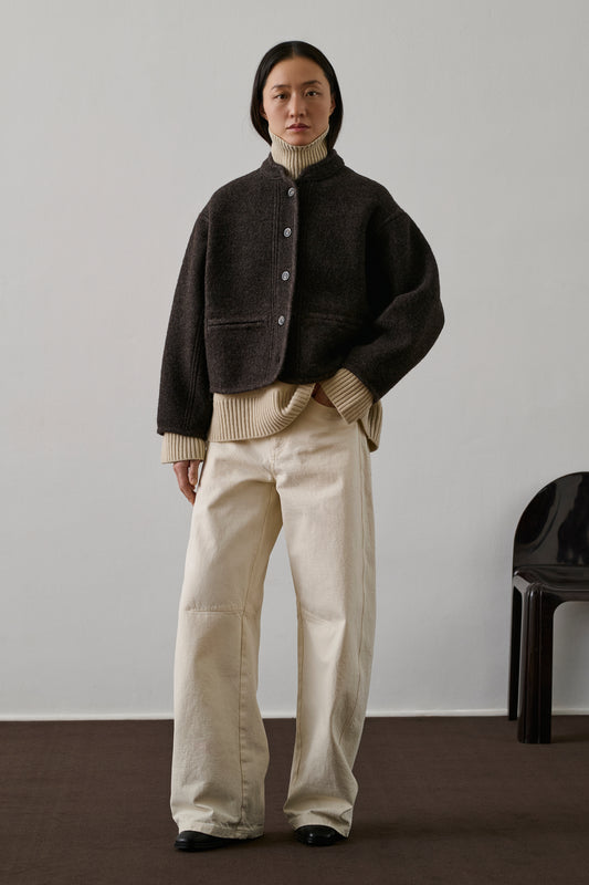 Veste Olympe - Marron Chiné - Laine - Femme