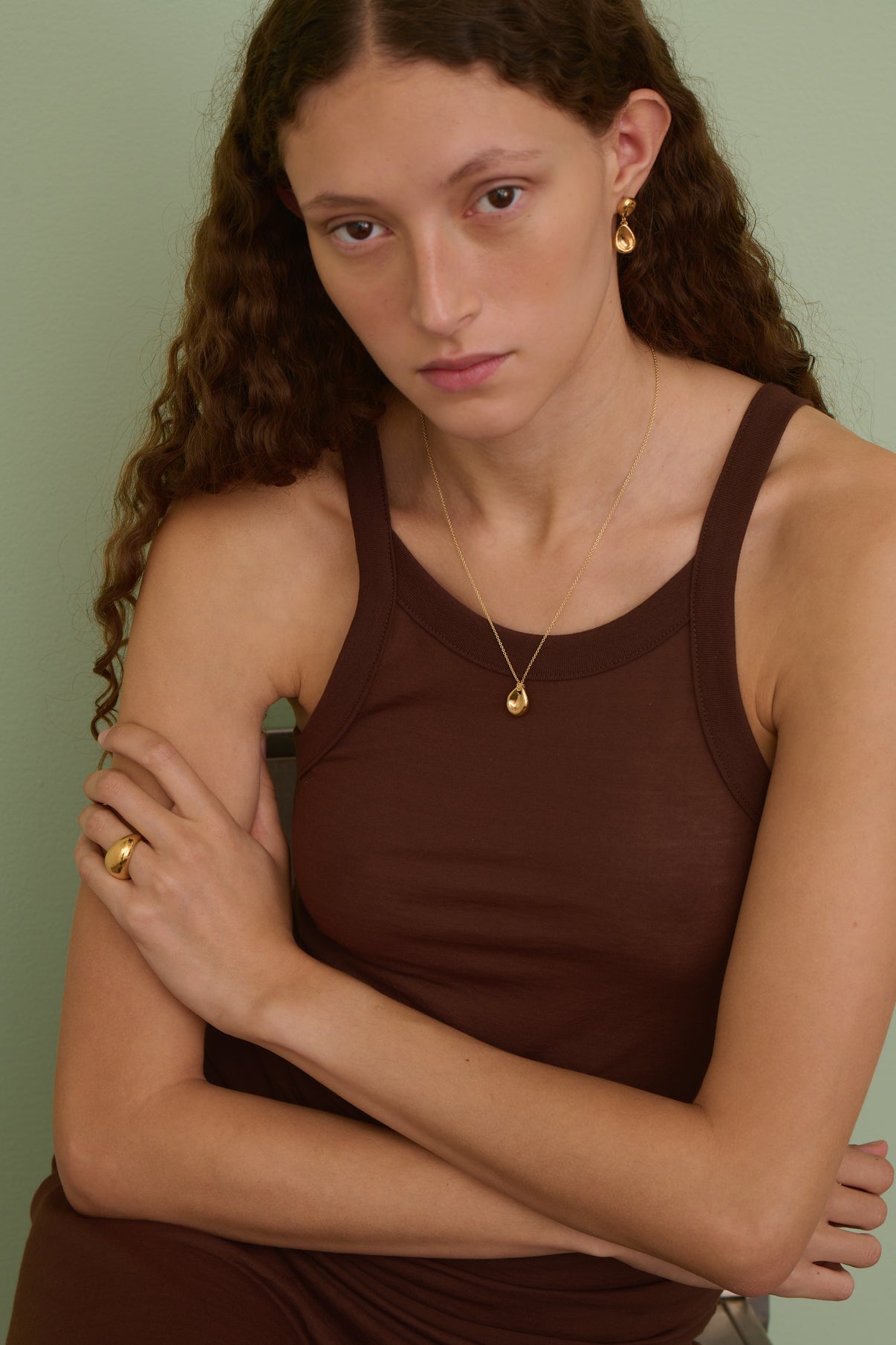 Boucle d'oreille Dormeuse - Gold - Ligne Plate - Femme vue 3