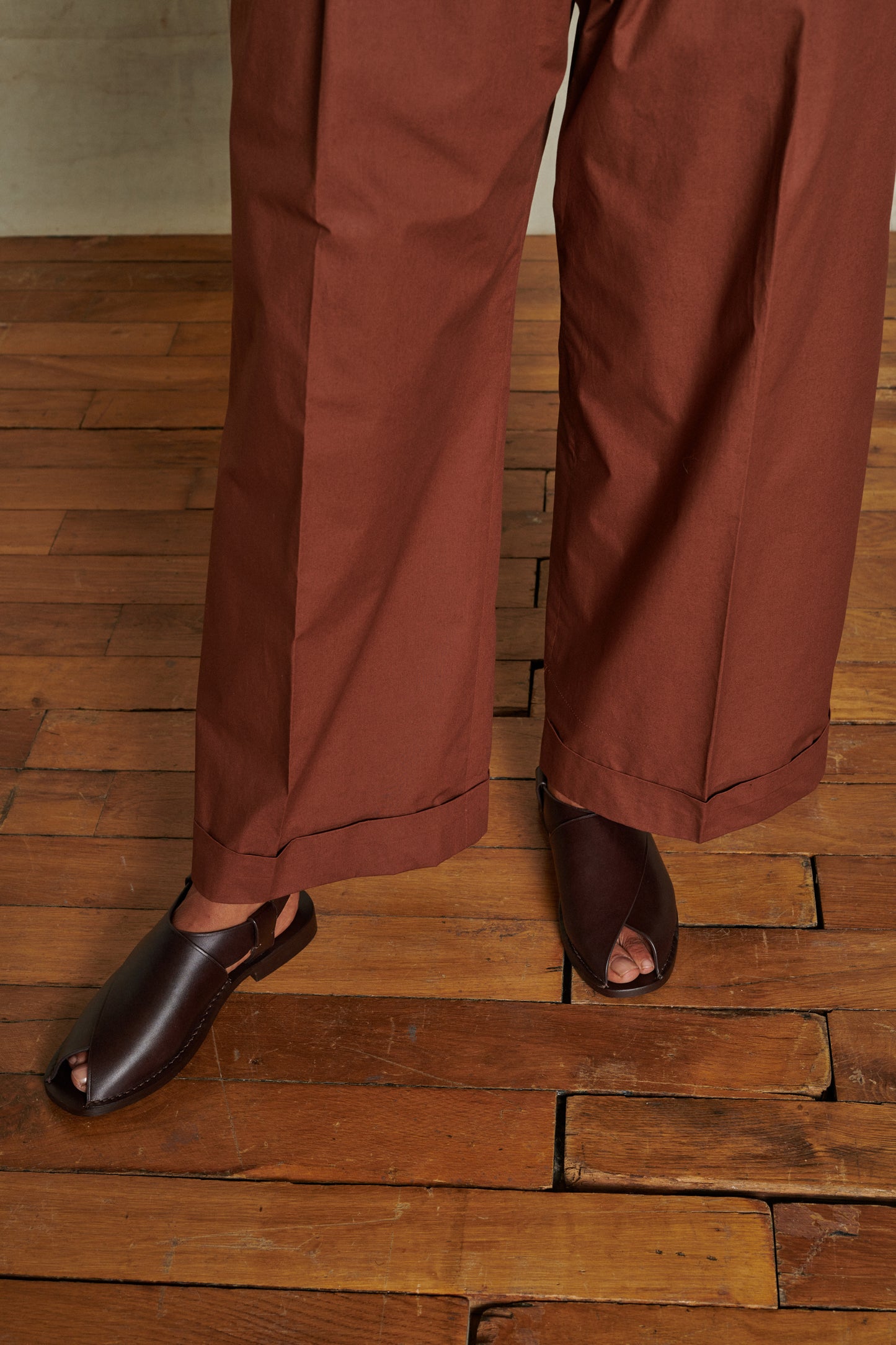 Sandales Andra - Marron Foncé - Cuir - Femme