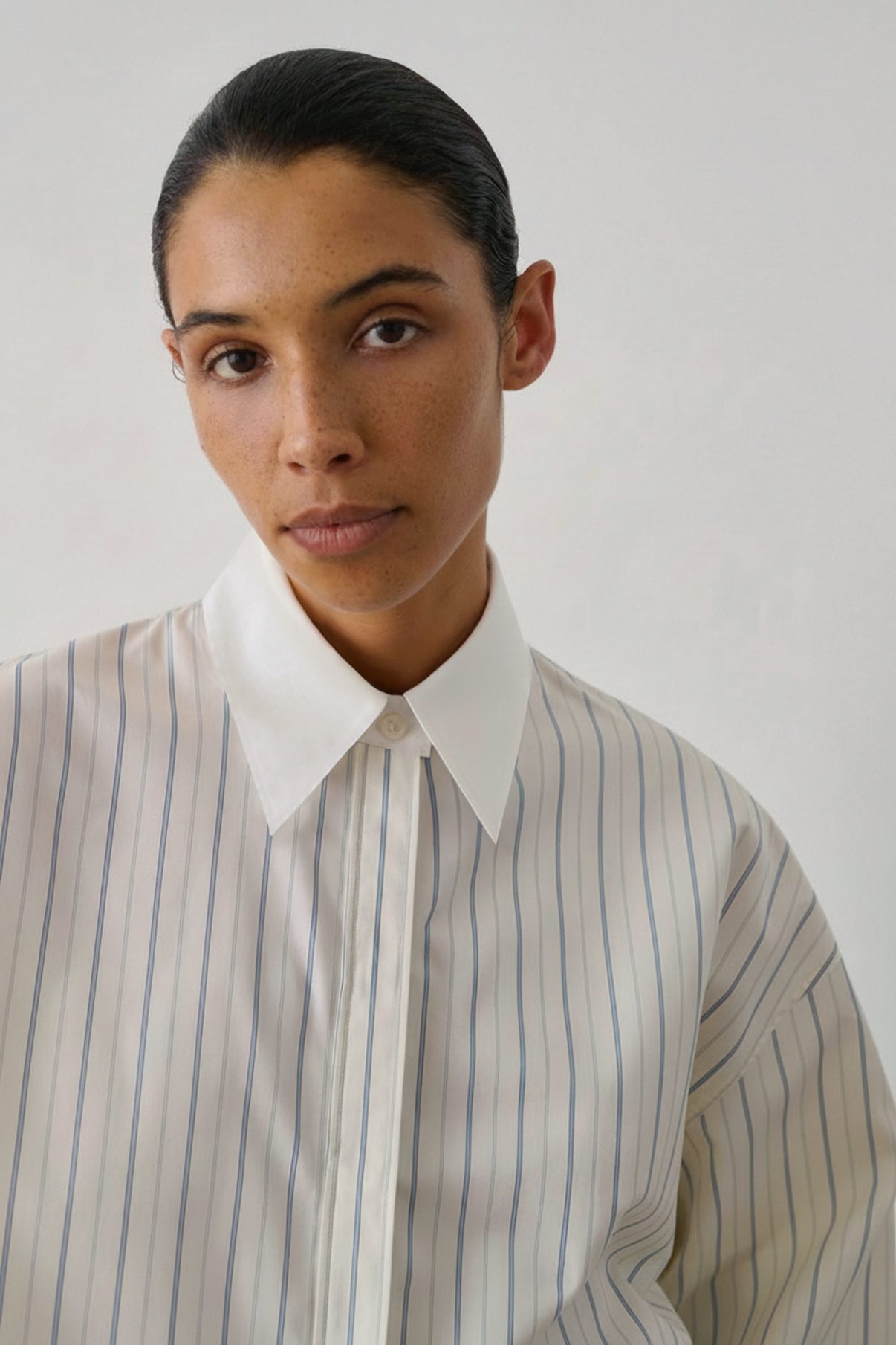 Chemise Idesia - Écru/Bleu - Coton - Femme vue 2