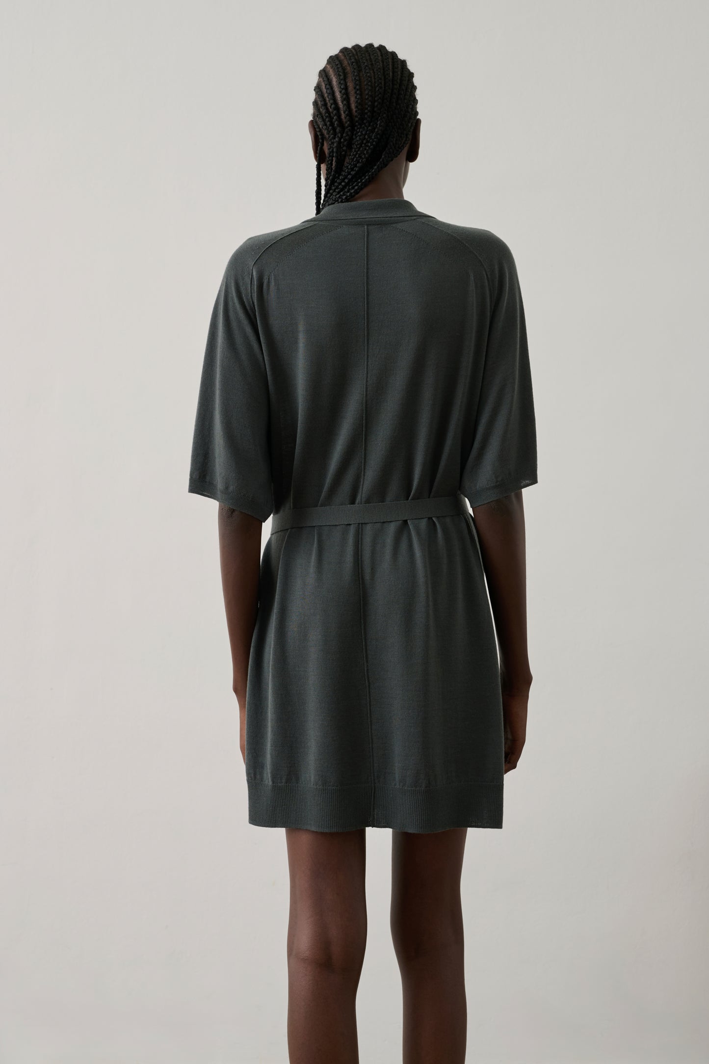 Robe Hilda - Gris/Bleu - Laine mérinos - Femme