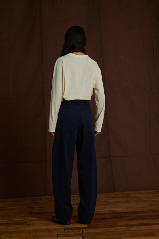 Pantalon Alouette - Navy - Coton - Femme