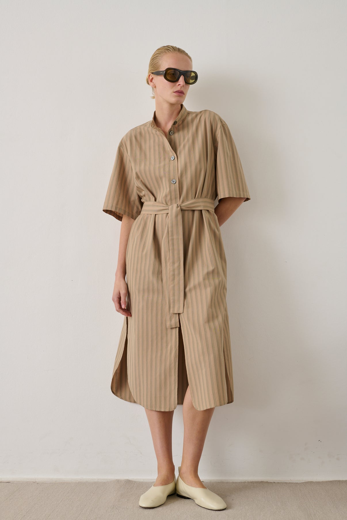 Robe Izzo - Beige Vert - Coton - Femme vue 1