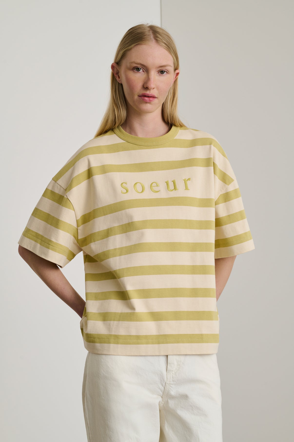 Tee-Shirt Adam - Écru/Sauge - Coton - Femme vue 2